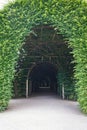 Schwerin, Germany - July 20, 2021 - The Castle Garden with statues and small bridges in the cloudy summer afternoon